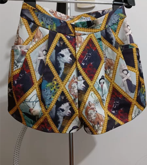 三彩，短裤，法式复古风。非常洋气的短裤，1...