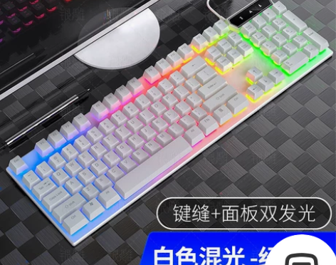 银雕V4机械手感游戏键盘 有线背光usb电...