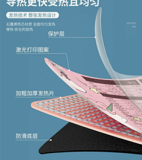 暖电脑加热桌垫鼠标垫超大发热电热写字垫定时...