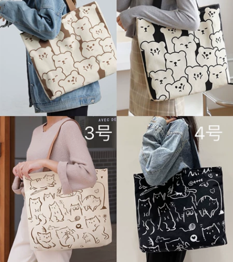 全新帆布包女大容量爆款手提包原创包包大学生...