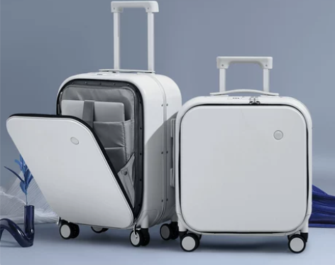 米熙旅行箱 前置开口行李箱女登机20寸侧开...