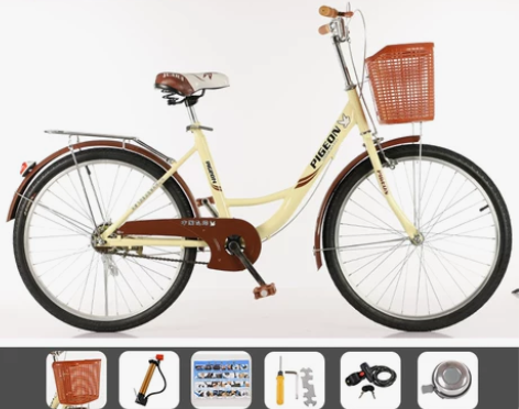 飞鸽自行车变速女士轻便上班成年人学生单车变...