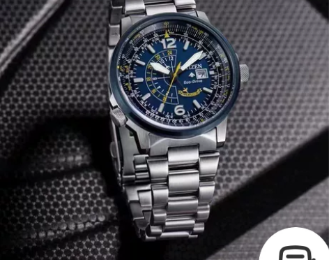 西铁城光动能手表男空中之鹰飞行员蓝天使男士...