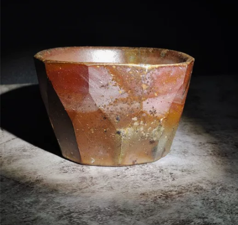 日本回流 备前烧 面取茶碗 名工柴岡秀泉 ...