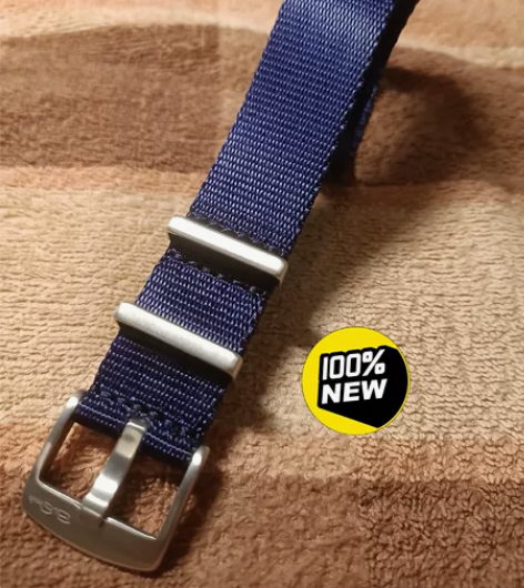 北约NATO尼龙手表带深蓝色22mm宽配3...