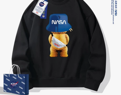 NASA联名春秋新款圆领卫衣男士overs...