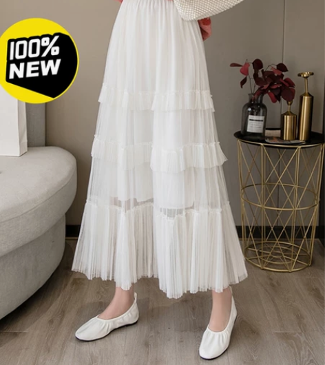 全新均码白纱裙蛋糕裙半身裙 上身效果绝 有...