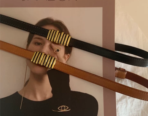 复古真皮带女ins风牛皮百搭裤细腰带配衬衫...