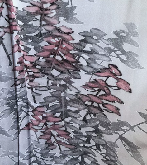 淡灰紫晕染树林访问 材质:正绢哑光 晕染 ...
