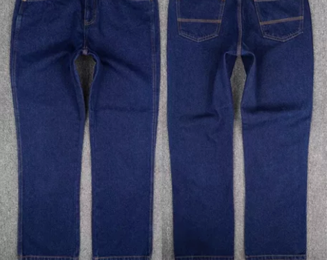 高腰宽松直筒牛仔裤 美式复古原色牛仔裤 重...