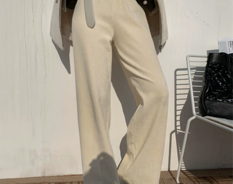 ?NANASTORE高腰灯芯绒裤秋冬新款宽...