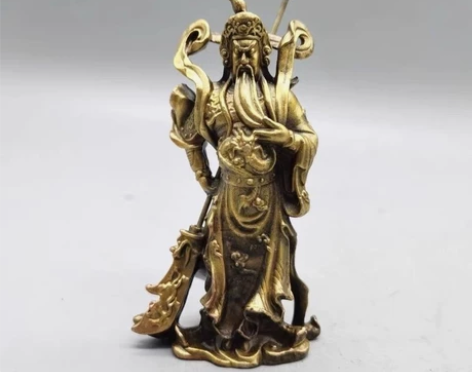 黄铜关公摆件招财风水武财神家居供奉客厅办公...