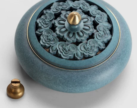 【风尚价】轩椽阁 纯铜香炉祥云檀香炉仿古盘...