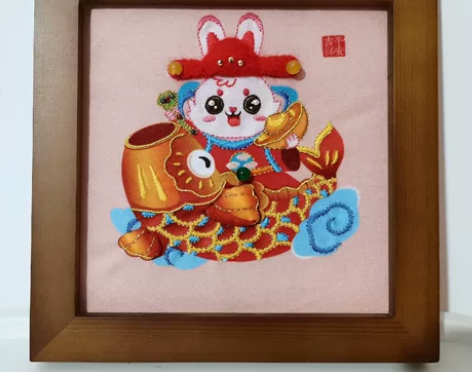 #阿卡手工#放羊班  兔年画成品，分别是福...