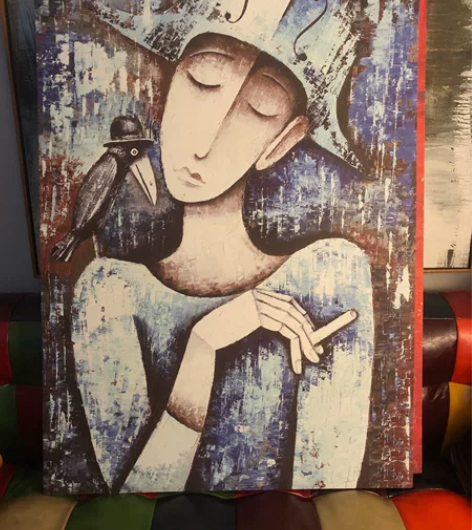 两幅无框画装饰画70x100cm,油画布打...