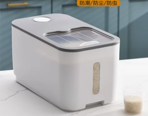 家用厨房透明20斤装推拉式米桶收纳盒防虫潮...