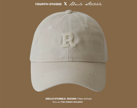 ?R标咖啡色棒球帽女大头围显瘦显脸小百搭运...