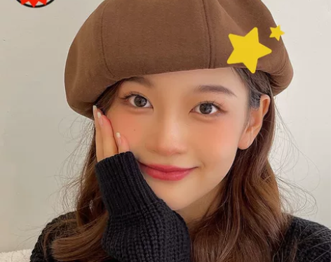 日系甜美简约贝雷帽女秋季显脸小画家帽子韩版...