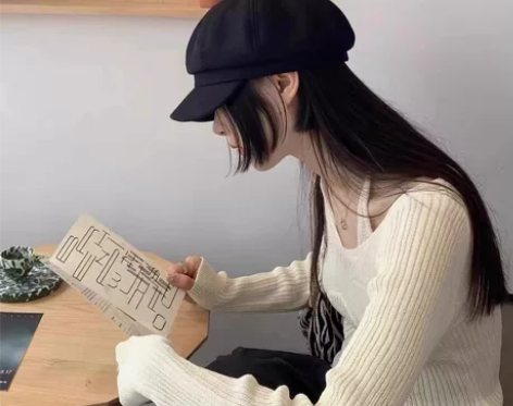 ins八角帽女秋冬贝雷帽韩版日系百搭英伦复...