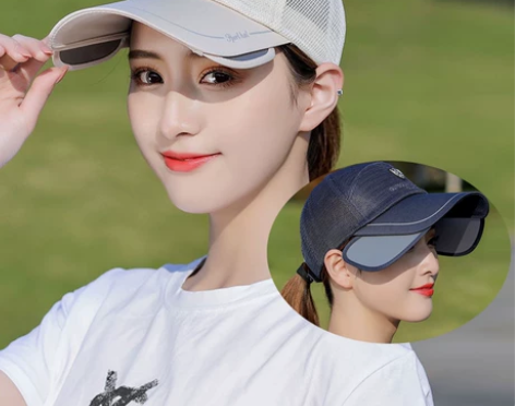遮阳帽 遮阳帽防晒帽高尔夫球帽女士男士有顶...