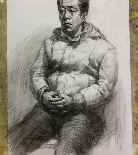 出几张4K素描半身像 50一张，两张包邮，...