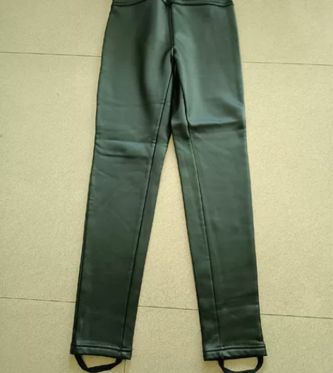 秋冬新款时尚大码加绒外穿PU打底裤高腰紧身...