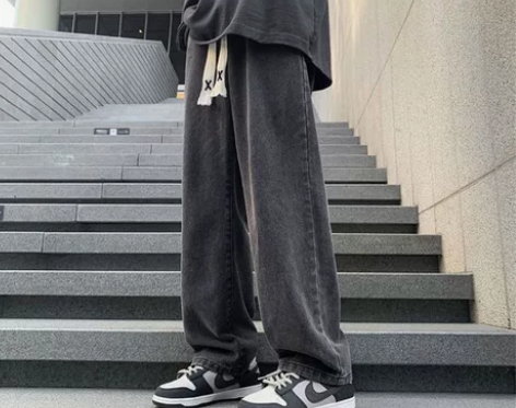 美式高街复古牛仔裤男2022秋季新款宽松裤...