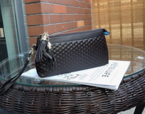 头层牛皮女士长款拉链包零钱包化妆包多功能包...