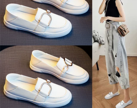 小白鞋女鞋2021年新款平底单鞋真皮鞋子夏...