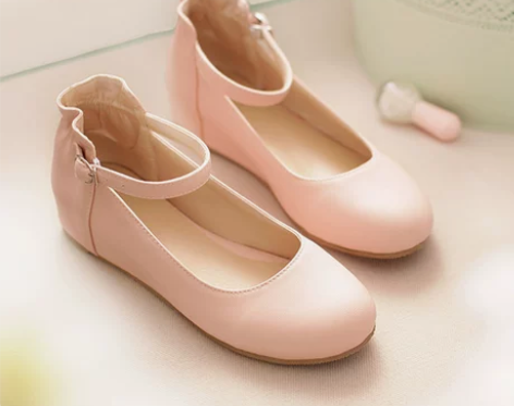 小清新坡跟搭扣单鞋学院风内增高厚底甜美公主...