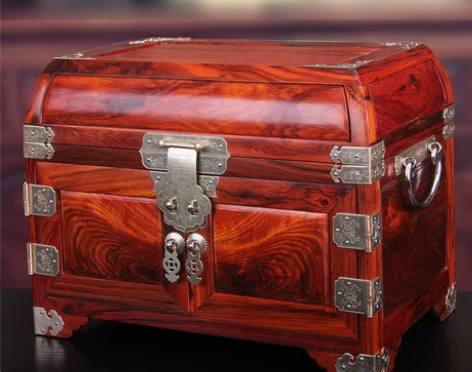 红酸枝木质首饰盒实木红木饰品盒收纳高档珠宝...