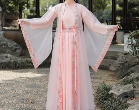 ?粉色汉服女新款中国风古装改良仙气飘逸古风...