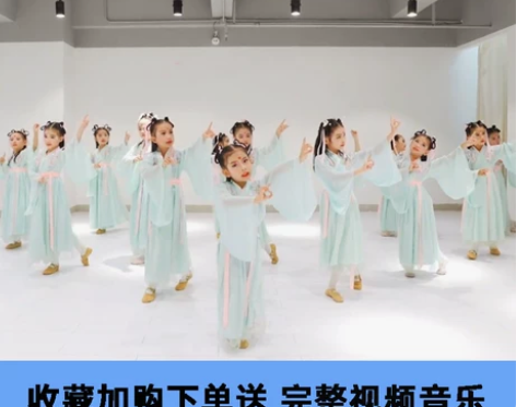 儿童汉服演出服小道童小酒馆胭脂妆国风襦裙古...