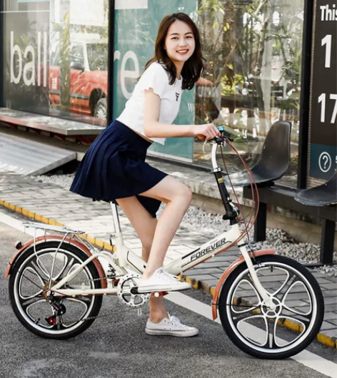 双十一购入永久可折叠自行车女免安装变速超轻...