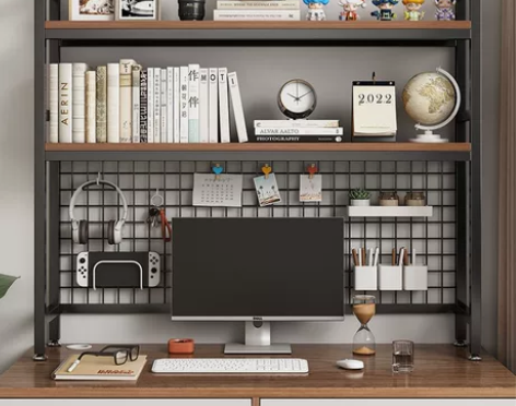 带网格书架收纳置物架书桌桌面多层架子家用学...