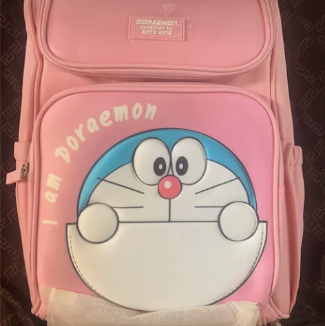 正品安踏儿童双肩背包新款学生书包哆啦a梦可...