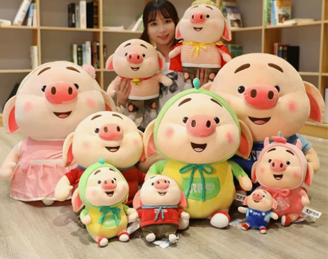 网红猪小屁公仔毛绒玩具可爱超萌抱枕睡觉抱p...