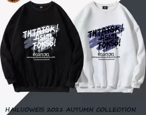 秋冬卫衣男韩版新款圆领宽松上衣情侣冬季加绒...