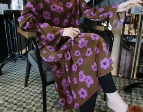 特BORAKOO韩国东大门 焦糖树莓花朵碎...