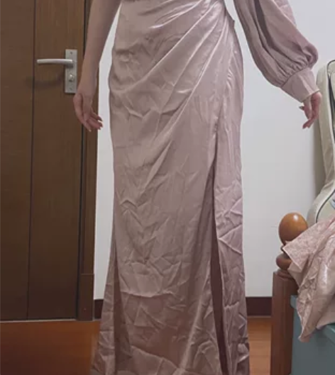 小礼服 艺考礼服 晚礼服 缎面礼服 68左...