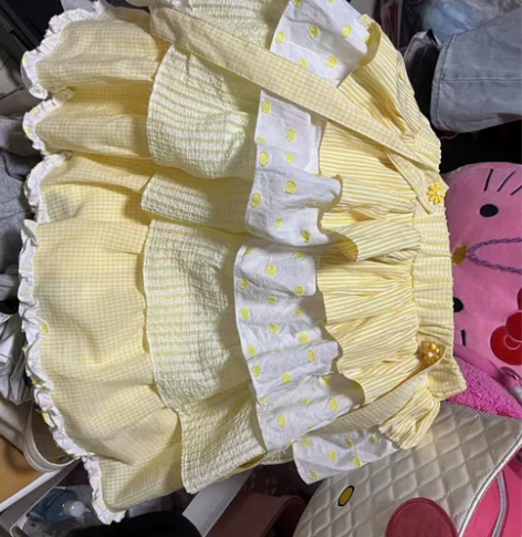 汝汝同学  马卡龙波波，黄色 ，L码蛋糕裙...