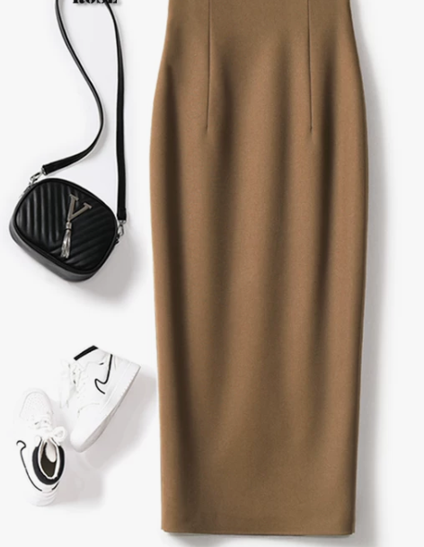 短裙半身裙秋冬女高端 黑色显瘦灰色长款西装...