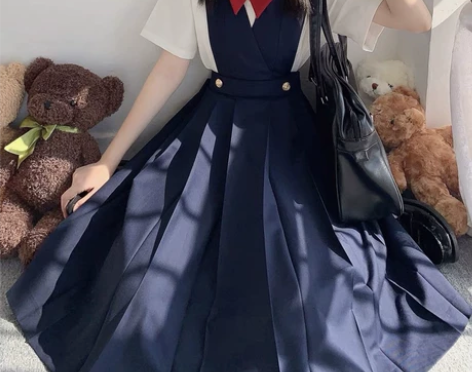 护奶裙日系JK制服套装裙子\3件 均码 3...