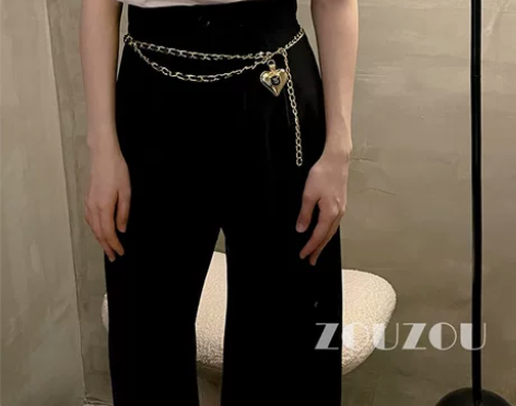 圣诞新 21秋冬款毛呢西裤高腰黑色休闲裤加...