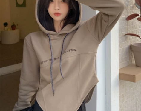 310克仿棉交织布不起球 冬季加绒卫衣女连...