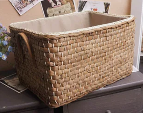 布艺收纳箱 收纳箱布艺玉米皮编脏衣收纳筐藤...