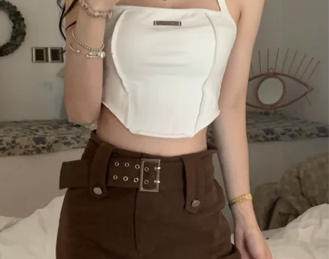 JMSHOP 人间尤物 挂脖吊带背心女内搭...