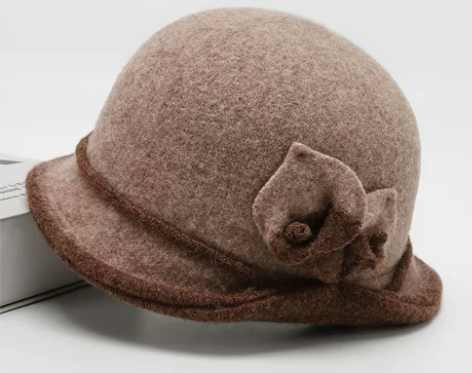 帽子女士秋冬妈妈羊毛呢礼帽中老年人奶奶冬季...