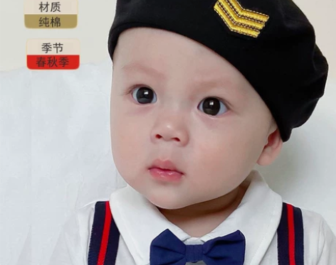 春秋夏季男女宝宝贝雷帽礼帽秋帽遮阳帽婴儿童...