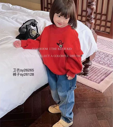 starroom加绒牛仔裤80码，裤长46...